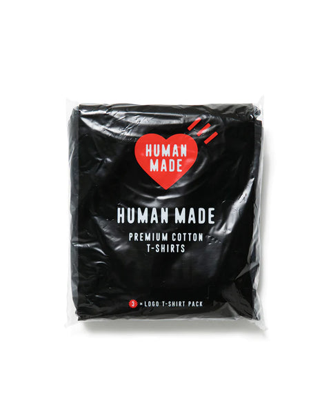 HUMAN MADE-3 PACK T-SHIRT SET -BLACK-HM27CS001