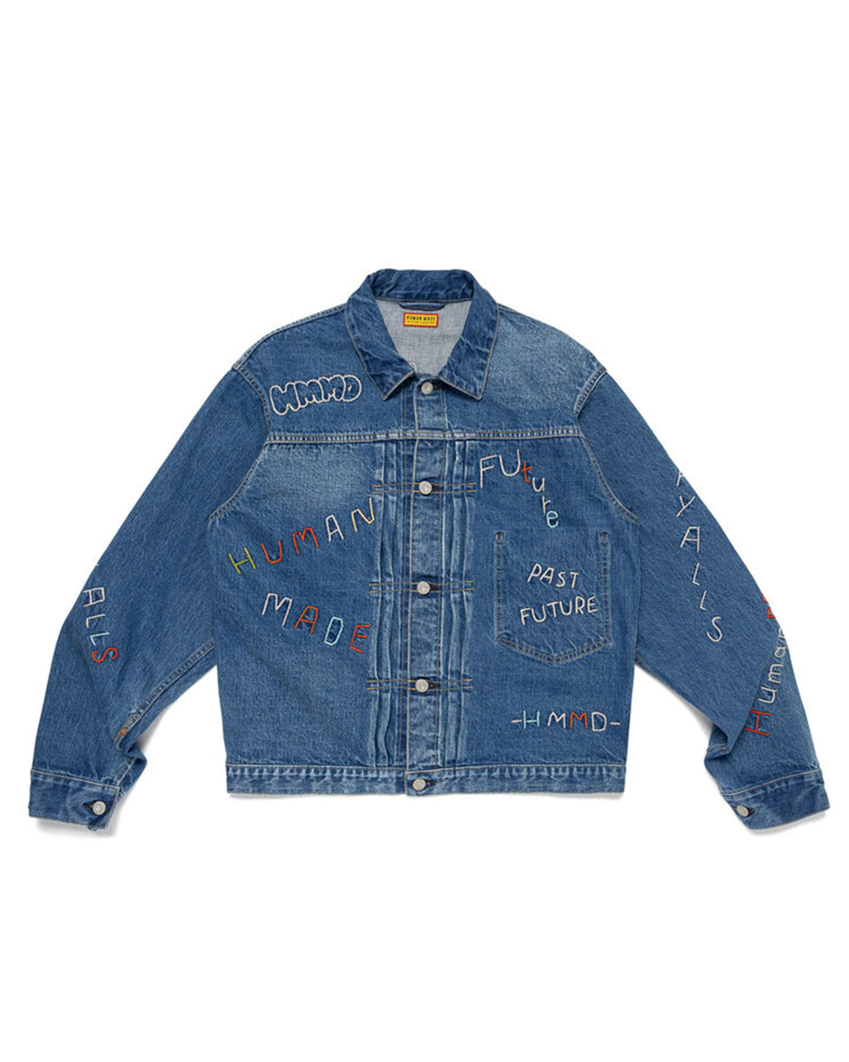 HUMAN MADE-EMBROIDERED DENIM WORK JACKET-HM31JK003IN – HEADQUARTER