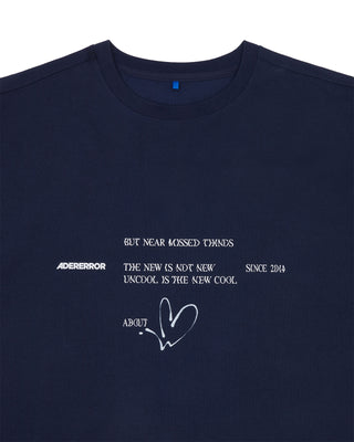 ADER ERROR-TWINKLE HEART LOGO T-SHIRT-BMADFWTS0102NV