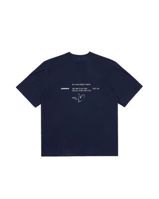 ADER ERROR-TWINKLE HEART LOGO T-SHIRT-BMADFWTS0102NV