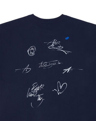 ADER ERROR-TWINKLE HEART LOGO T-SHIRT-BMADFWTS0102NV