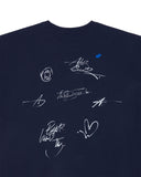 ADER ERROR-TWINKLE HEART LOGO T-SHIRT-BMADFWTS0102NV