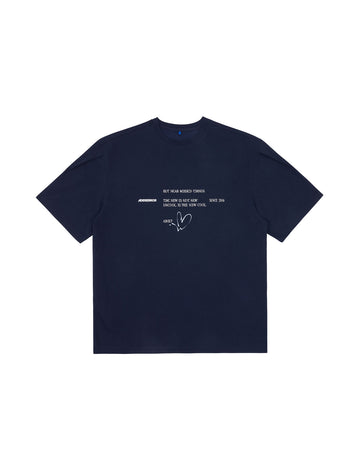 ADER ERROR-TWINKLE HEART LOGO T-SHIRT-BMADFWTS0102NV