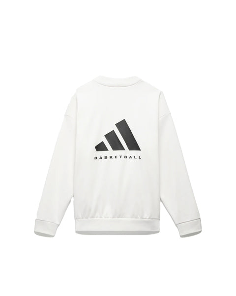 ADIDAS -  BASKETBALL CREW SWEATSHIRT WHITE - IA3436