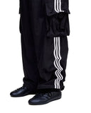 ADIDAS-Y-3 NYLON WIRED 3 STRIPES CARGO PANTS-KF1087