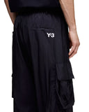 ADIDAS-Y-3 NYLON WIRED 3 STRIPES CARGO PANTS-KF1087