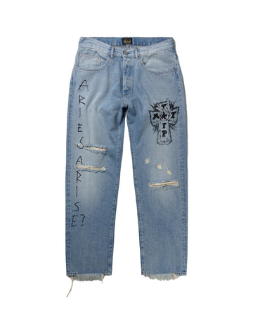 ARIES-METAL TRIP BATTEN JEAN - FUAR31323