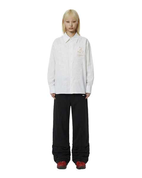 AVAVAV-CUT-OUT CAGING SHIRT-WHITE-S26N0848