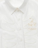 AVAVAV-CUT-OUT CAGING SHIRT-WHITE-S26N0848