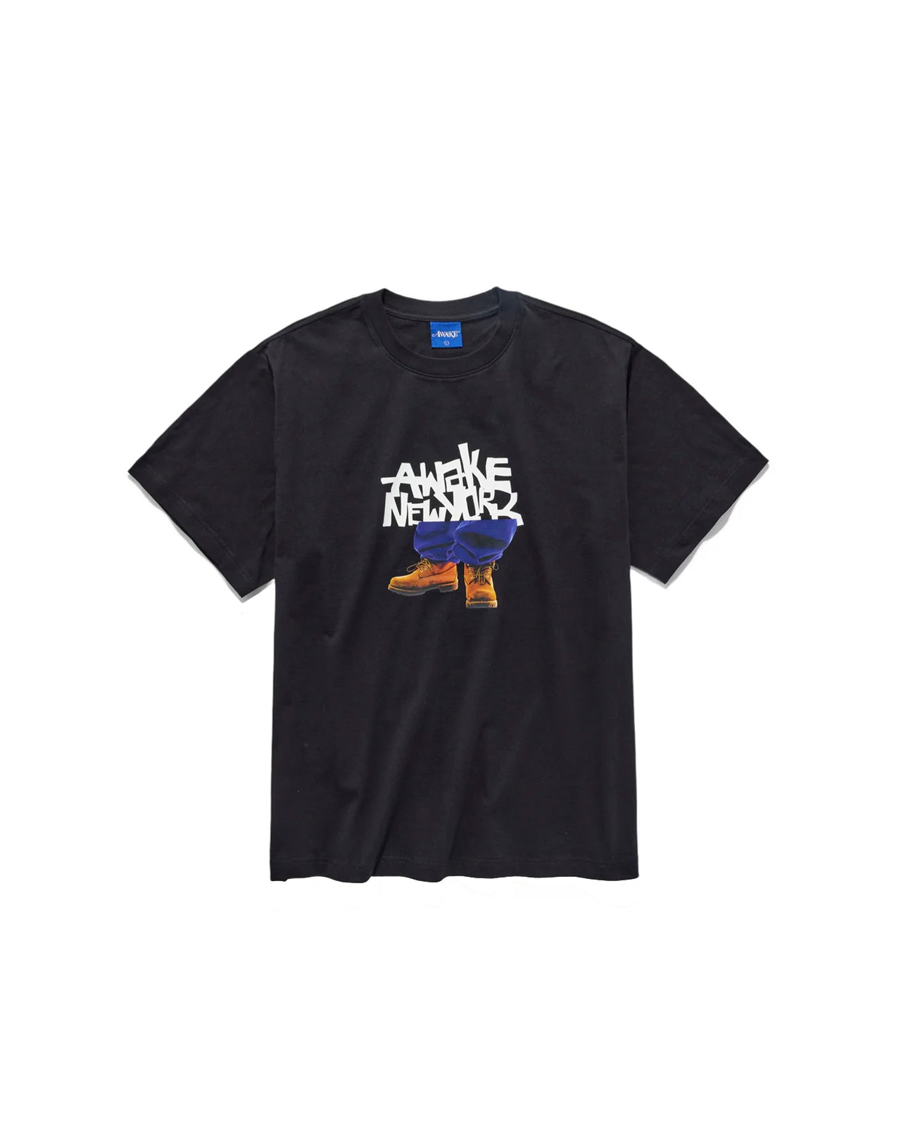 Tシャツ・カットソー AWAKE NY Men T Shirts AWK SP25 TS005CO CR BEIGE Awake NY Black T-shirt with Stomper logo print | TheDoubleF