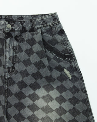 ADER ERROR - BMADSSJE0201GR : TENIT SHORTS JEANS GREY
