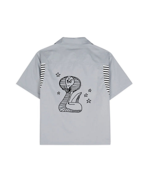BRAIND DEAD-COBRA FLOCKED BOWLING SHIRT-BDS25T04004261GR28