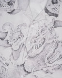 BRAIN DEAD-DRAGON SPEAKER SEERSUCKER SS SHIRT-BDP25T05004343WH08