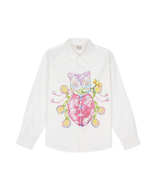 BRAIN DEAD-GASPAR HEART BUTTON UP SHIRT-BD25T24004605WH01