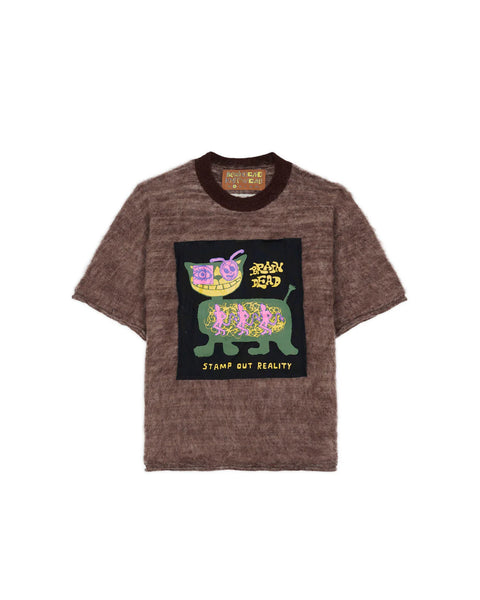 BRAIN DEAD-MINZIE SHORT SLEEVE SWEATER-BDF25T19004618GR27