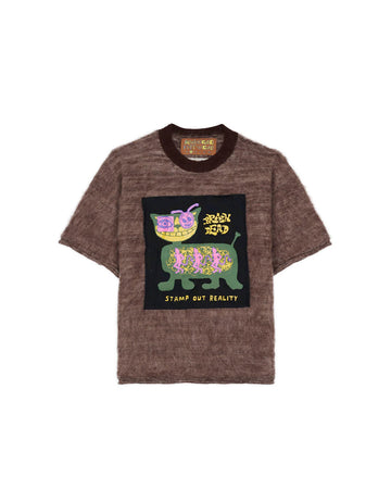 BRAIN DEAD-MINZIE SHORT SLEEVE SWEATER-BDF25T19004618GR27