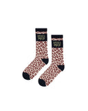 BRAIN DEAD-PANELED LOGO CREW SOCKS LEOPARD-BDP25A09004383NP20