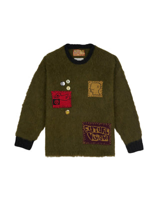 BRAIN DEAD-VISION BOXY KNIT SWEATER-BDF25O12004579GR27