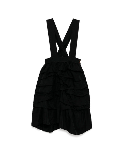 CDG BLACK-RAW EDGE PINAFORE DRESS-10-A003-052-1