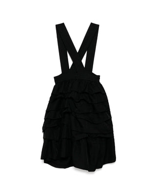 CDG BLACK-RAW EDGE PINAFORE DRESS-10-A003-052-1