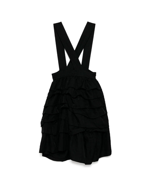 CDG BLACK-RAW EDGE PINAFORE DRESS-10-A003-052-1