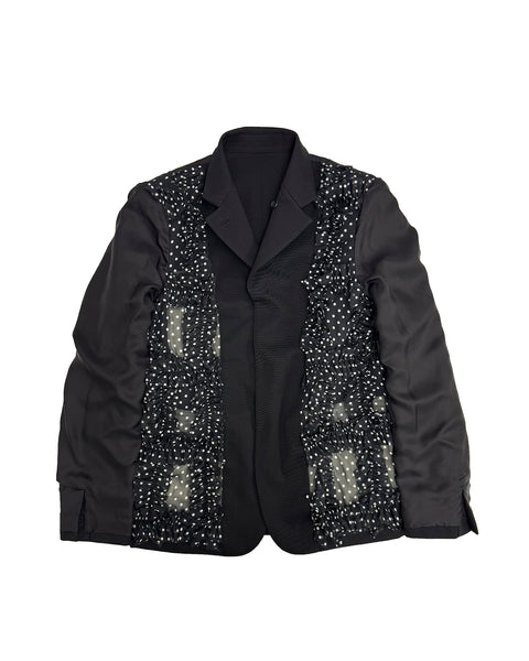 CDG BLACK-REVERSIBLE FRILLED JACKET-1O-J013-052-1