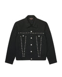 CDG BLACK-STUDDED TRUCKER JACKET-J002-052-1