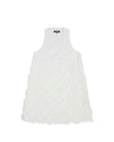 CDG BLACK-TEXTURE SLEEVELESS DRESS WHITE-10-A007-052-1