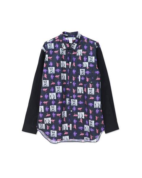 CDG SHIRT-WARHOL SELF PORTRAIT SHIRT-BLACK-FM-B024-S24