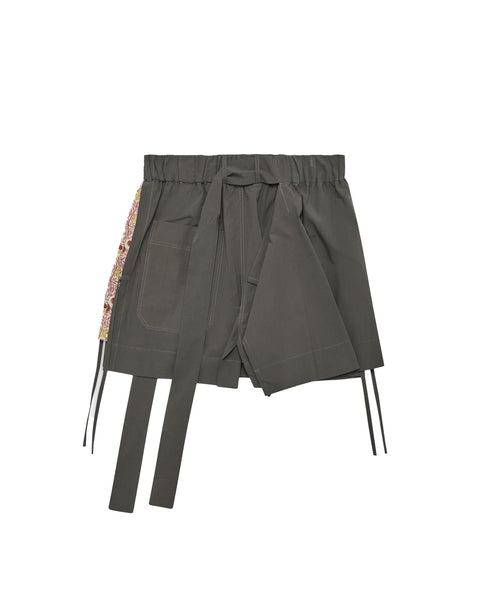 CRAIG GREEN-LAYERED SHORTS-GREY PINK FLOWER-CGSS26WOTRS104