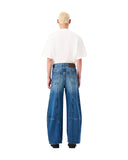 FENG CHEN WANG-BLUE DECONSTRUCTED STITCH DENIM JEANS