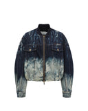 FENG CHEN WANG-BLUE TIE-DYE DENIM JACKET