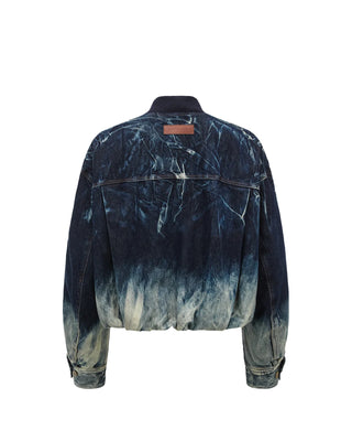 FENG CHEN WANG-BLUE TIE-DYE DENIM JACKET