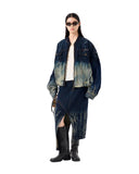 FENG CHEN WANG-BLUE TIE-DYE DENIM JACKET