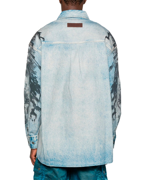 FENG CHEN WANG-CREATURE PRINTED LONG SLEEVE SHIRT