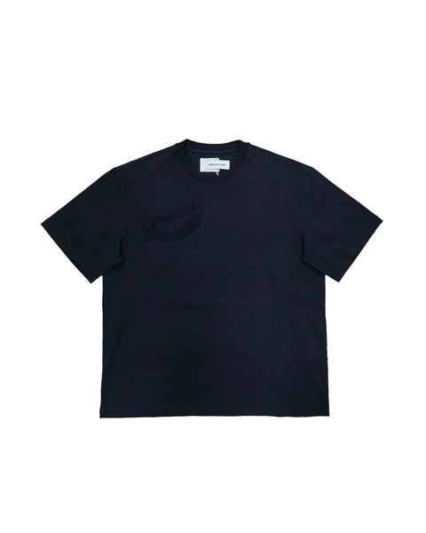FENG CHEN WANG-DECONSTRUCTED DOUBLE COLLAR TEE