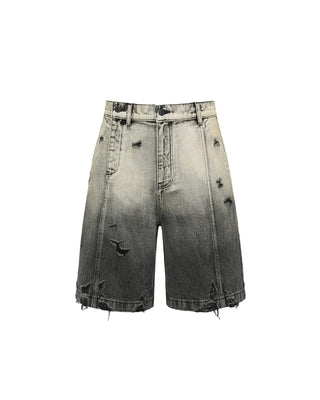 FENG CHEN WANG-DENIM GRADIENT SHORTS-FUS19ST05