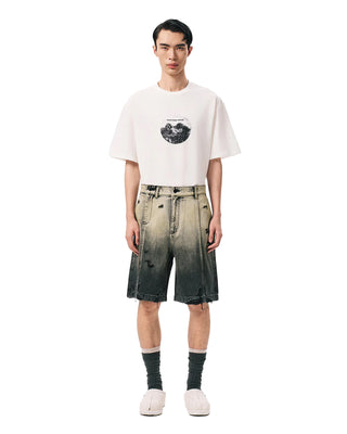 FENG CHEN WANG-DENIM GRADIENT SHORTS-FUS19ST05