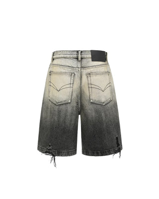 FENG CHEN WANG-DENIM GRADIENT SHORTS-FUS19ST05