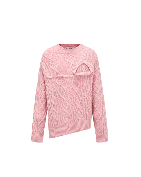 FENG CHEN WANG-DOUBLE COLLER CABLE KNIT JUMPER-FUF16KT04