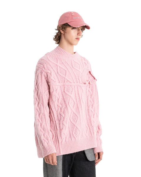 FENG CHEN WANG-DOUBLE COLLER CABLE KNIT JUMPER-FUF16KT04