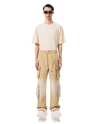 FENG CHEN WANG-GRADIENT DENIM CARGO TROUSERS-FENG19TR22