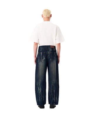 FENG CHEN WANG-GRADIENT TIE-DYE DUAL WAISTBAND JEANS