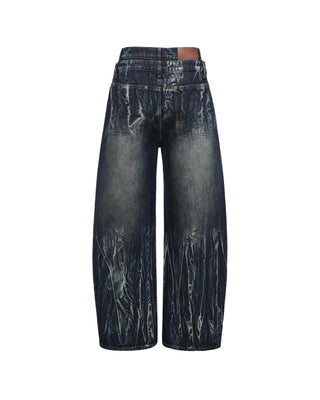 FENG CHEN WANG-GRADIENT TIE-DYE DUAL WAISTBAND JEANS