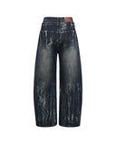 FENG CHEN WANG-GRADIENT TIE-DYE DUAL WAISTBAND JEANS