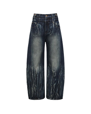FENG CHEN WANG-GRADIENT TIE-DYE DUAL WAISTBAND JEANS