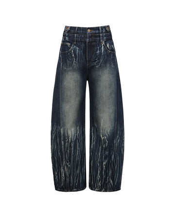 FENG CHEN WANG-GRADIENT TIE-DYE DUAL WAISTBAND JEANS