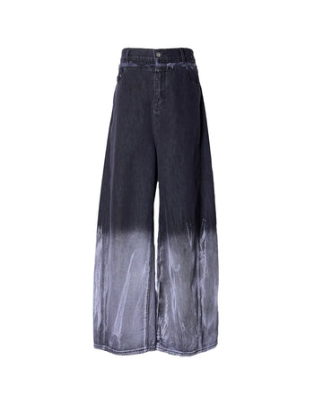 FENG CHEN WANG-GRADIENT TIE DYE DENIM TROUSERS