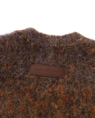 FENG CHEN WANG-YELLOW GRADIENT JACQUARD KNIT CARDIGAN
