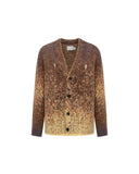 FENG CHEN WANG-YELLOW GRADIENT JACQUARD KNIT CARDIGAN